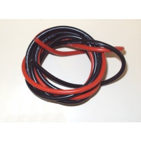 Coppia cavi elettrici silicone rosso+nero 1m 14 AWG